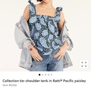 J.Crew Collection tie-shoulder tank in Ratti® Pacific paisley